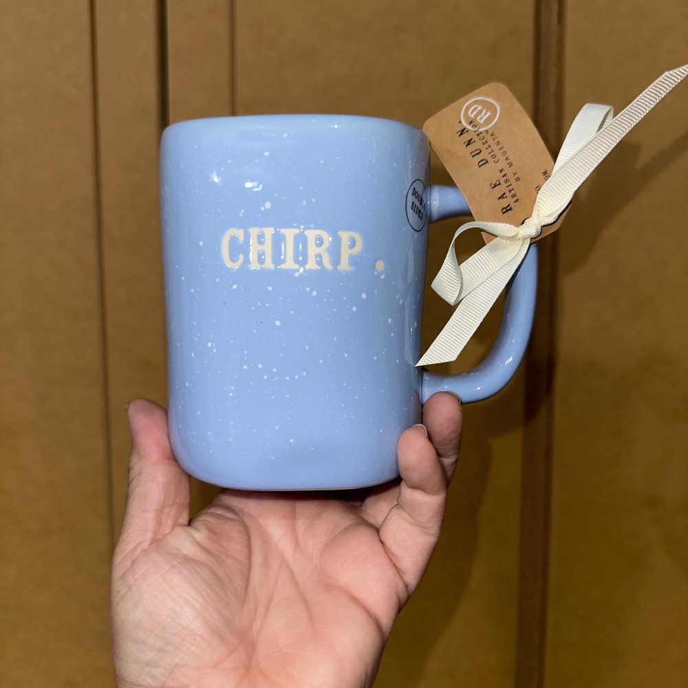 Rae Dunn CHIRP Blue Speckled Bird Mug Artisan Collection by Magenta New with Tag